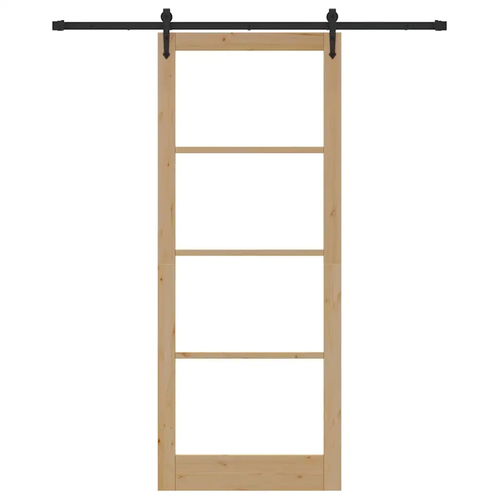 Porta Scorrevole Marrone 93 x 232 cm Legno e metallo 3332403