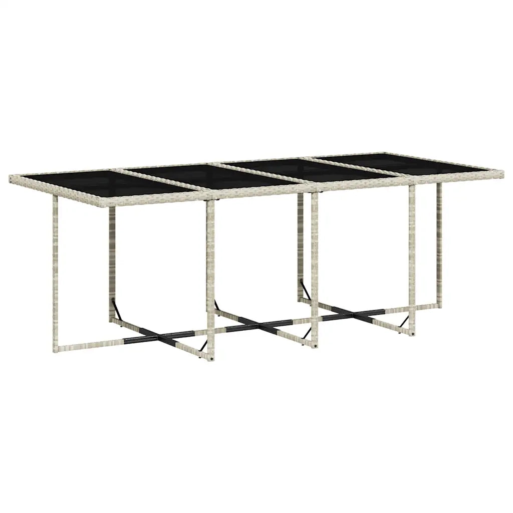 Set da Pranzo da Giardino 13pz con Cuscini Grigio in Polyrattan 3211043