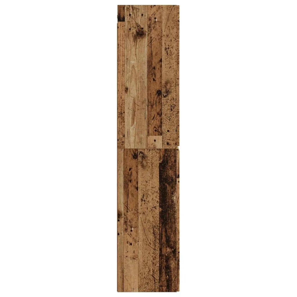 Mobiletto da Bagno a Muro Legno antico 33 x 34,5 x 160 cm 890650