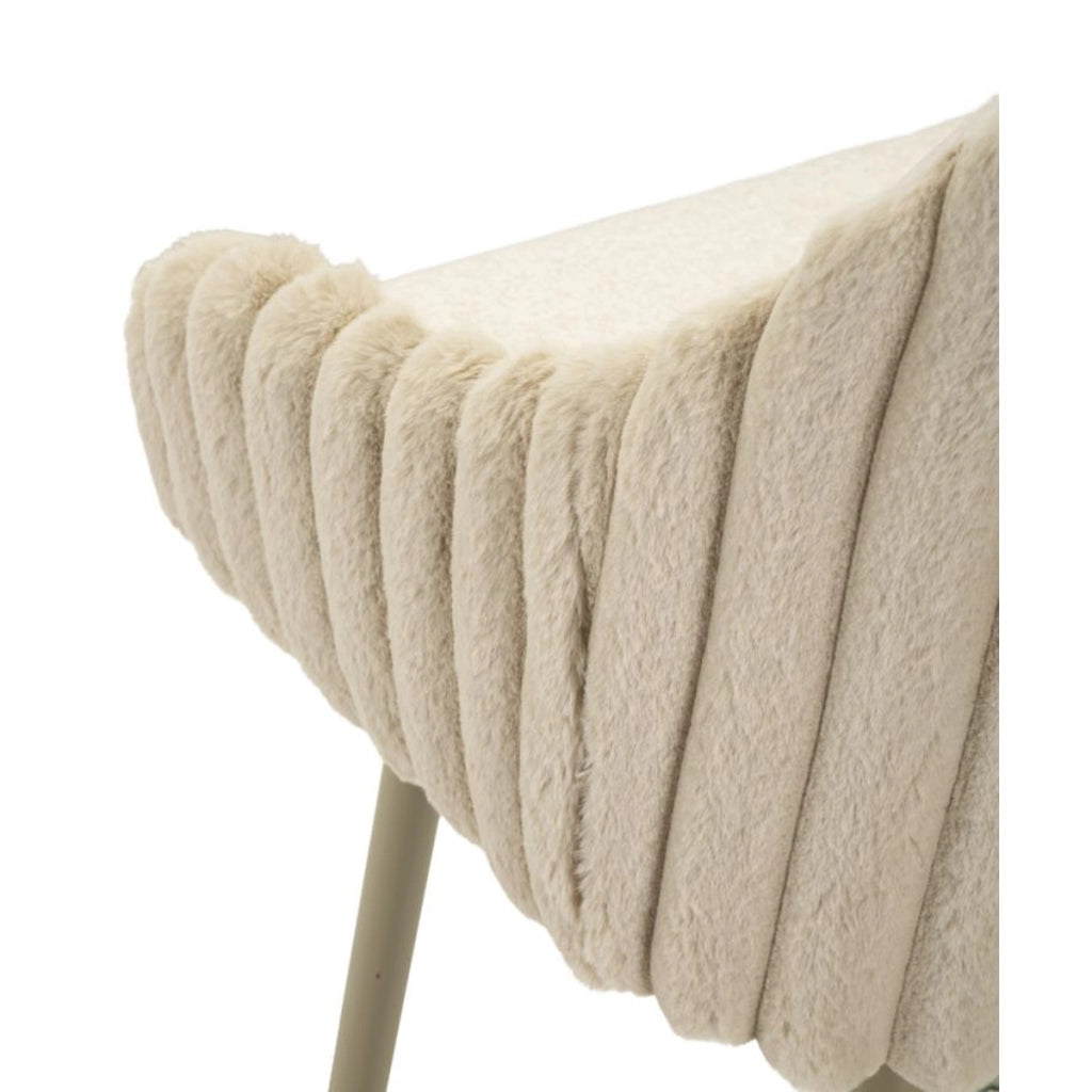 Set di 2 Sgabelli Alti VKH881, Beige, Poliestere, 52x46x111 cm