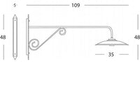 Lampada Applique Grande Colore Grigio per Esterno Linea Piatto Antico Sovil