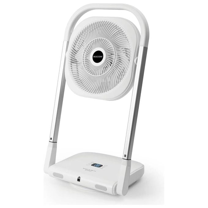 Macom 986 Slimmy Ventilatore a Piantana Pieghevole 9 Velocita' 13W Timer 8h Telecomando colore Bianco