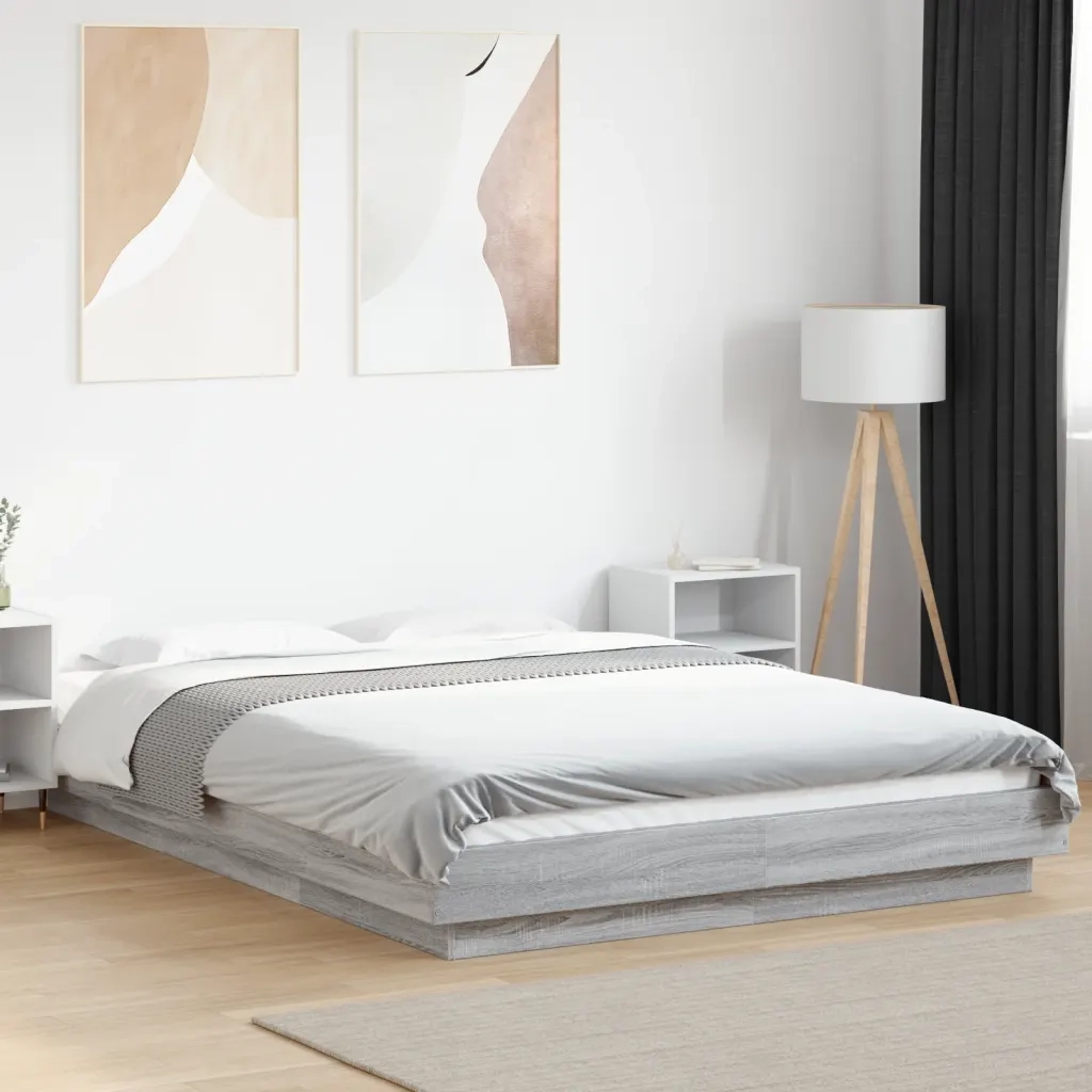 Giroletto-Struttura Letto Grigio Sonoma 140x200 cm in Legno Multistrato 744134