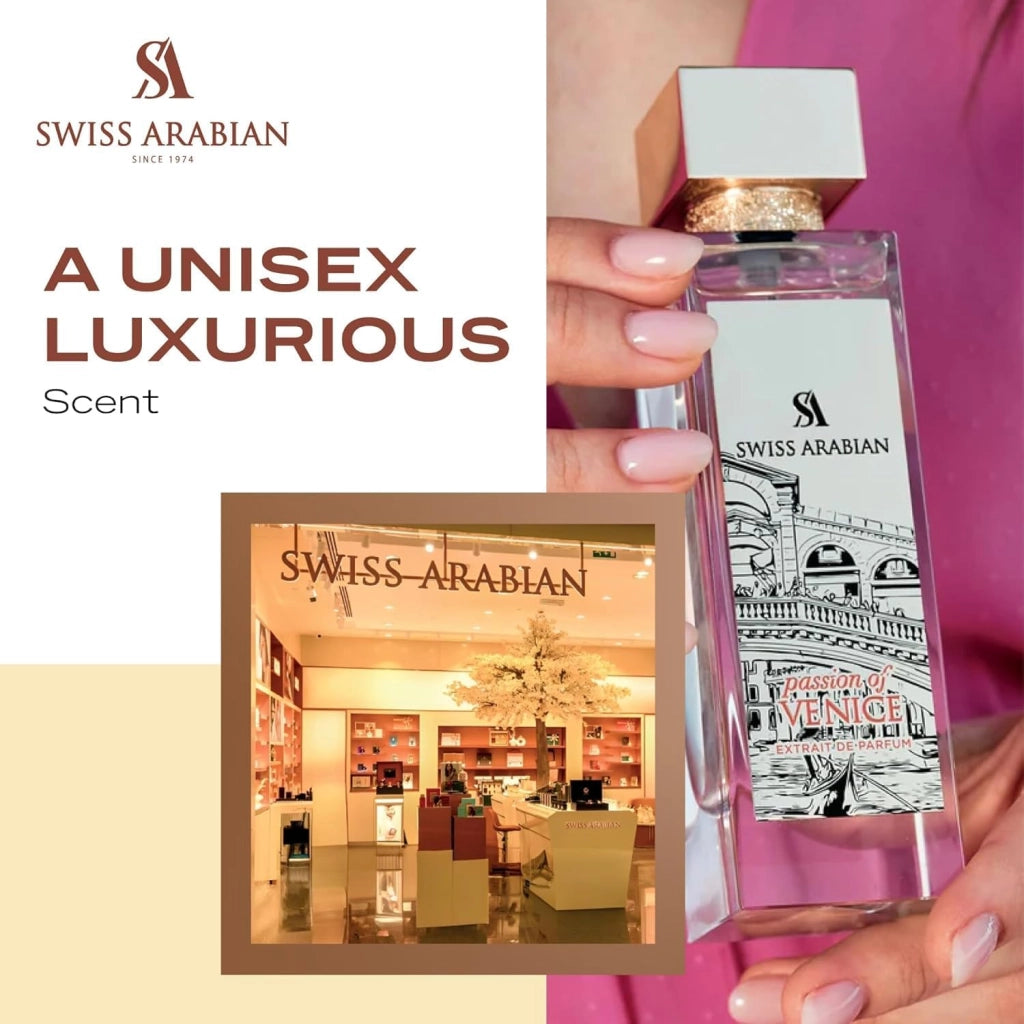 Passion of Venice - Estratto di profumo unisex, 100 ml, una lussuosa fusione di note verdi, gelsomino e muschio ambrato caldo, un profumo accattivante e intemporale