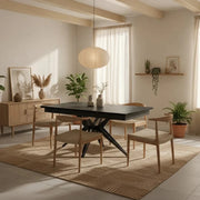 Tavolo da pranzo allungabile in ceramica effetto marmo nero Caesar 160-240x90 cm fino a 10 posti | Duzzle