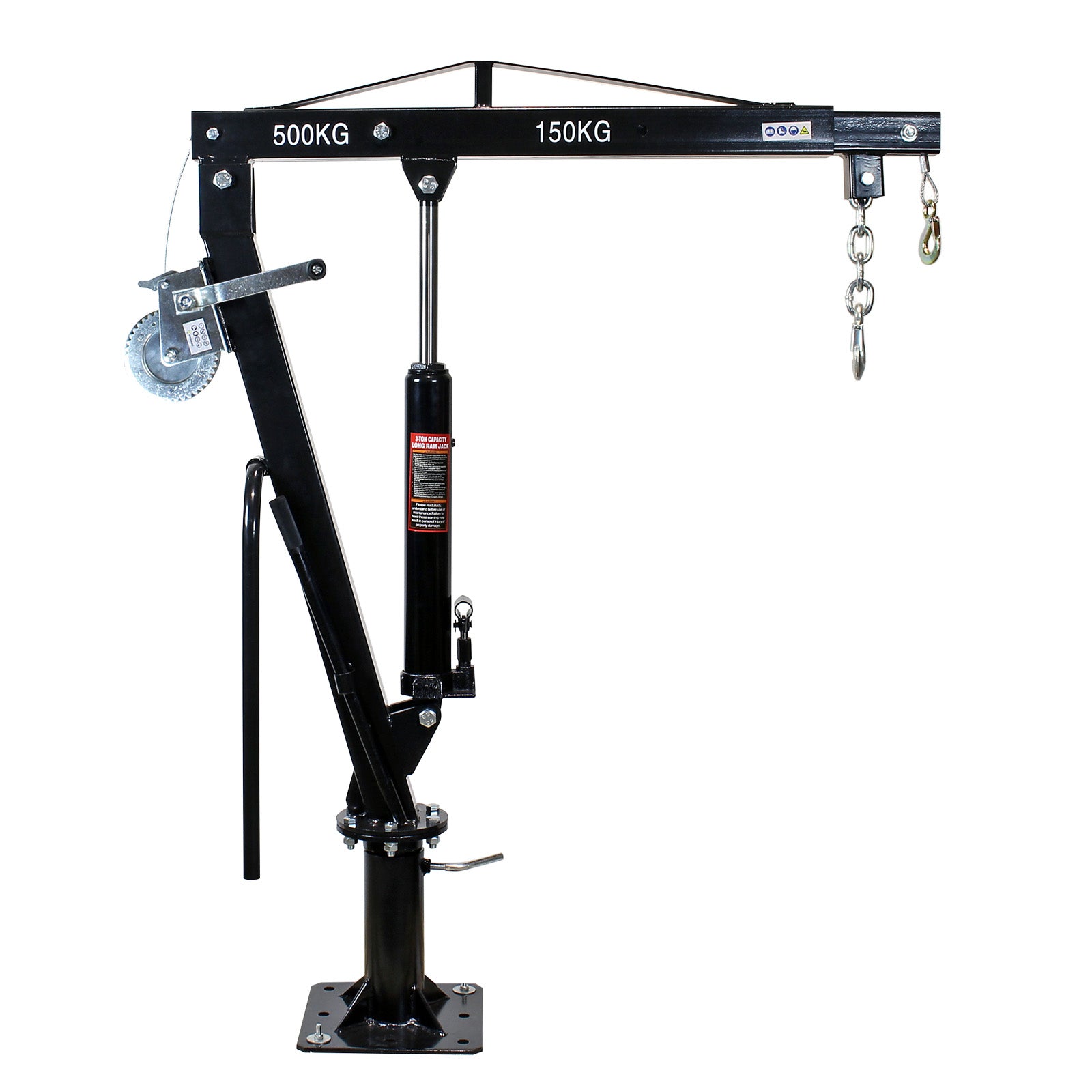 Gruetta per pick up idraulica con verricello max 500 kg girevole a 360° Mini gru di sollevamento