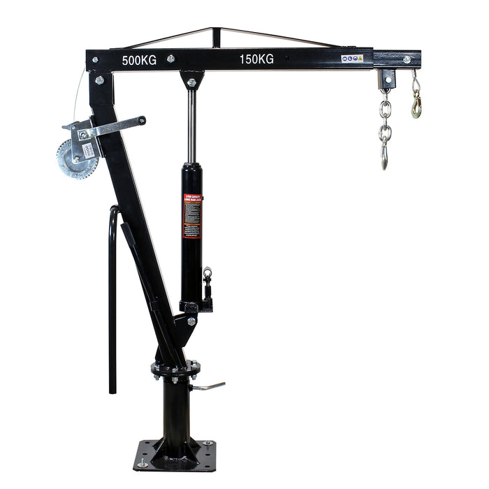 Gruetta per pick up idraulica con verricello max 500 kg girevole a 360° Mini gru di sollevamento