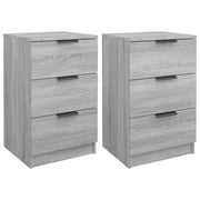 Set di 2 Comodini | Armadio da Notte | Mobiletto da notte Grigio Sonoma 40x36x65 cm