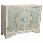 Credenza in legno con 2 porte in finitura invecchiata 120x38x92