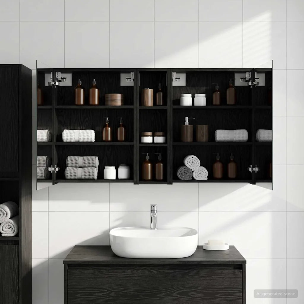 Set di Armadi da Bagno con lo scaffale 3 pcs 120 x 14,5 x 70 cm 3403745