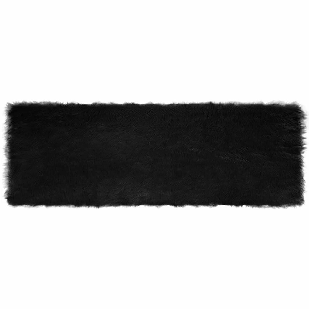 Tappeto in finta TAFALLA Nero 80 x 250 cm Poliestere 42021568