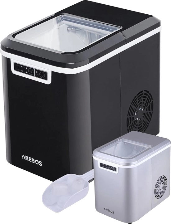 Macchina per blocchi di ghiaccio con produzione rapida e funzione di autoigienizzazione | 12 kg di ghiaccio per 24 ore | Compatta e stile moderno