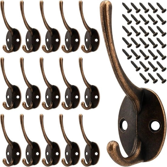 Set di 16 Haken a Parete Vintage per Bagno, Cucina e Salotto