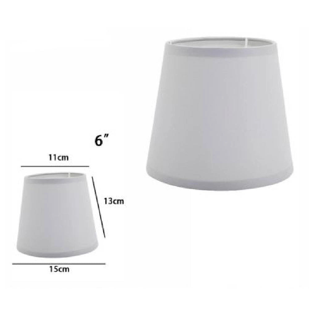 Trade Shop - Paralume Conico Cilindro Cappello Ricambio Per Lampada E Applique In Tessuto Tnt - Grigio   -6"   -