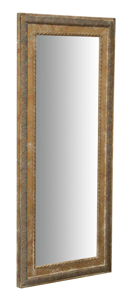 Biscottini Specchio Specchiera da parete e appendere verticale/orizzontale L35xPR2xH82 cm finitura argento anticato