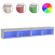 Mobili TV con Luci LED 2pz | Armadietto TV | Mobile Porta TV Grigio Sonoma 100x30x30 cm