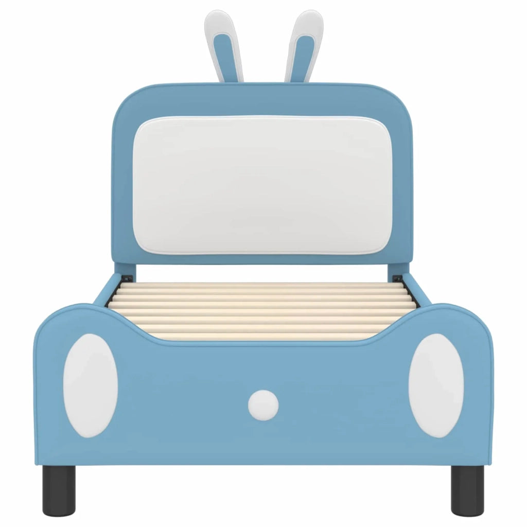 Struttura letto bambini con testata Blu 80 x 160 cm PU