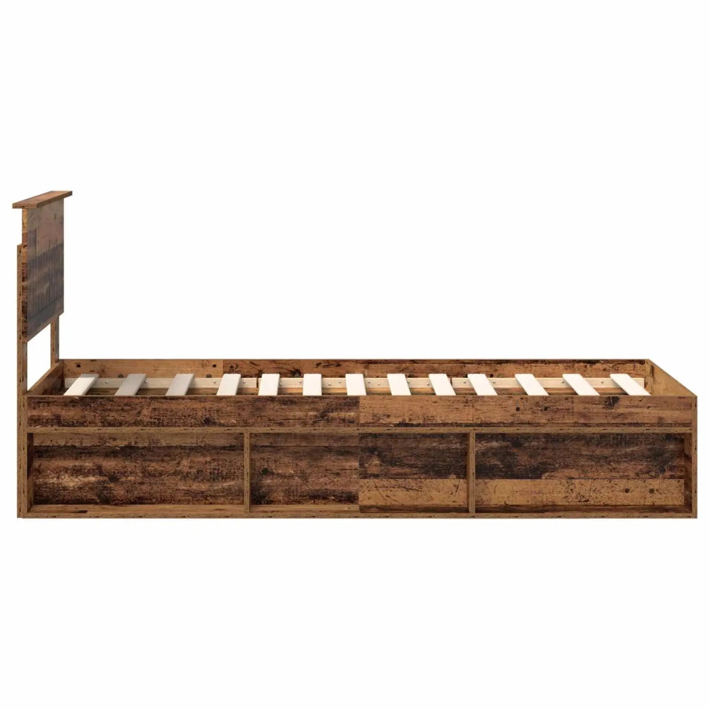 Struttura del letto-Giroletto Legno vecchio 75 x 190 cm Pino massello 827665