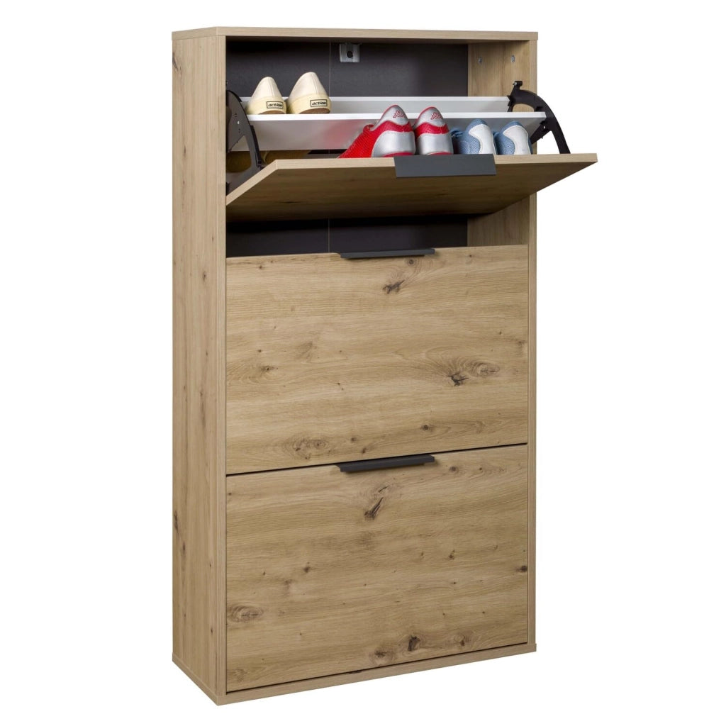 Scarpiera 3 Ribalte Doppie Linea Rovere Artisan Composad 25 x 65 x 120 cm