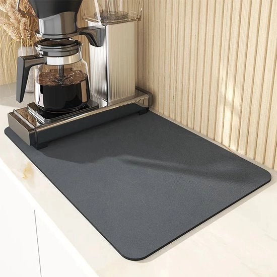 Mat di assorbimento superiore per cucina - asciugamano anti-scivolo per lavastoviglie, rapido drenaggio - nero - 30*40cm