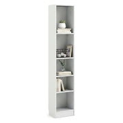 Libreria a cinque Albregio, colore bianco, cm 40 x 203 x 26