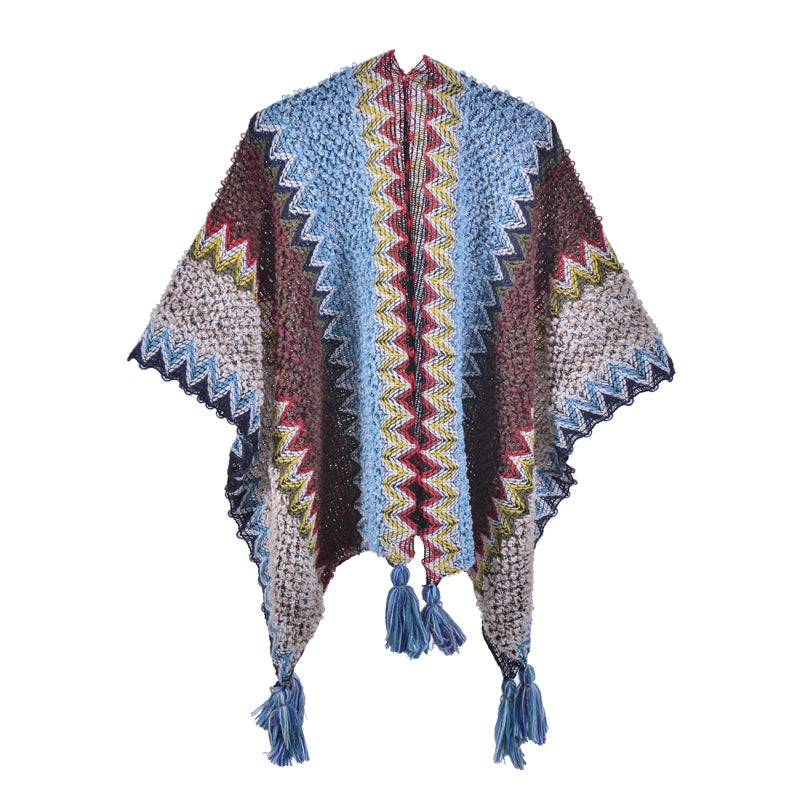 Sciarpa lavorata a maglia per autunno e inverno, scialle retr¨°, coperta, mantello, cappa