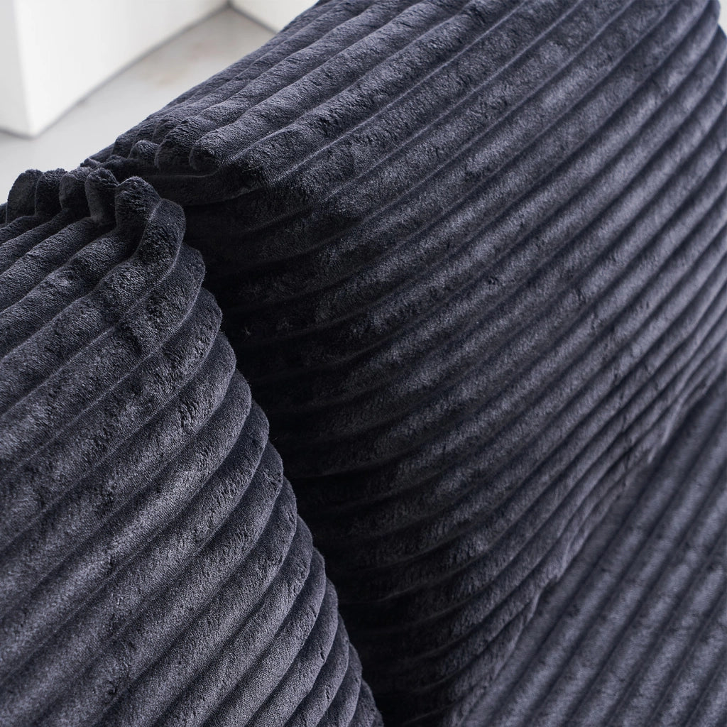 Divano letto multifunzionale con schienali removibili in tessuto nero per soggiorno e sala lettura 150 × 33 × 32 cm