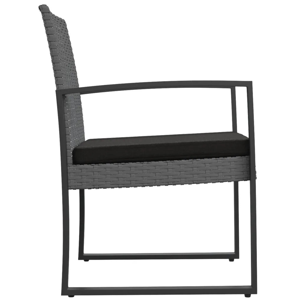 Sedie da Pranzo da Giardino 2 pz Grigio Scuro in Rattan PP 360205