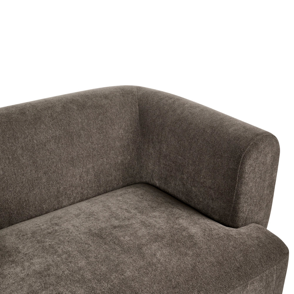 Divano a 2 posti Rivestimento in tessuto marrone Tessitura morbida Gambe cilindriche Stile organico