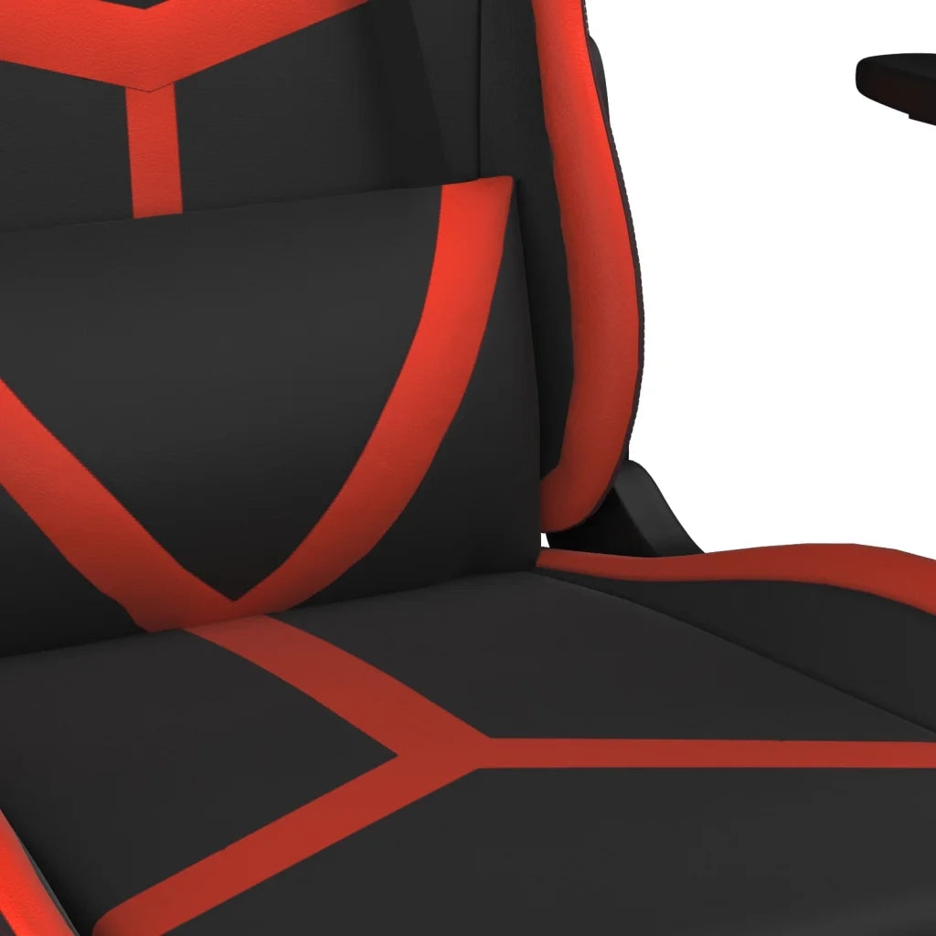 Sedia da Gaming con Poggiapiedi Nero e Rosso in Similpelle cod mxl 71860