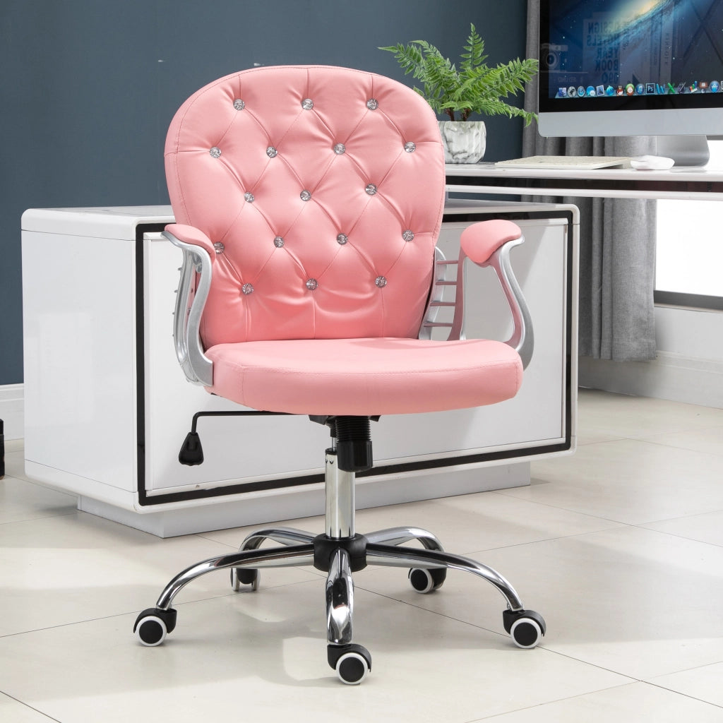Sedia da ufficio girevole ¨C Xylo ¨C ecopelle rosa, altezza regolabile, carico 120kg
