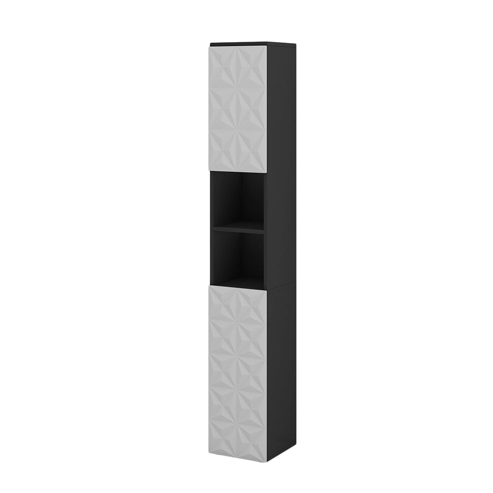 Vicco Armadio per il bagno Nero 30 x 189.5 cm con 2 ante e 3 scomparti
