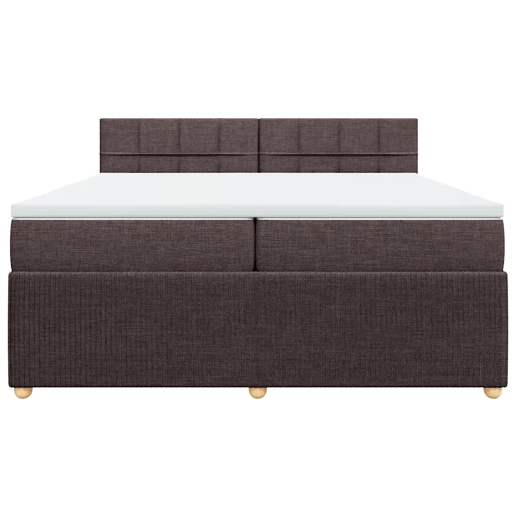 Giroletto a Molle con Materasso Marrone Scuro 200x200cm Tessuto 3287566