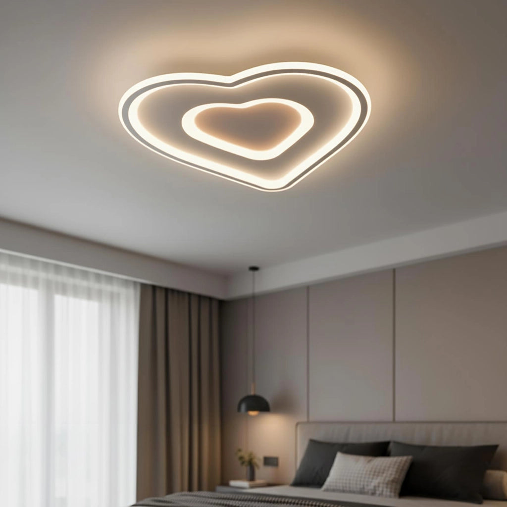 Plafoniera moderna a cuore doppio LED 54W lampada soffitto 3 temperature luce cameretta bambina cucina 230V