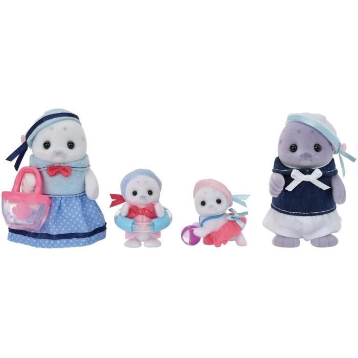 Famiglia Articolata - SYLVANIAN FAMILIES - Famiglia Foche - 4 Personaggi e Accessori da Spiaggia