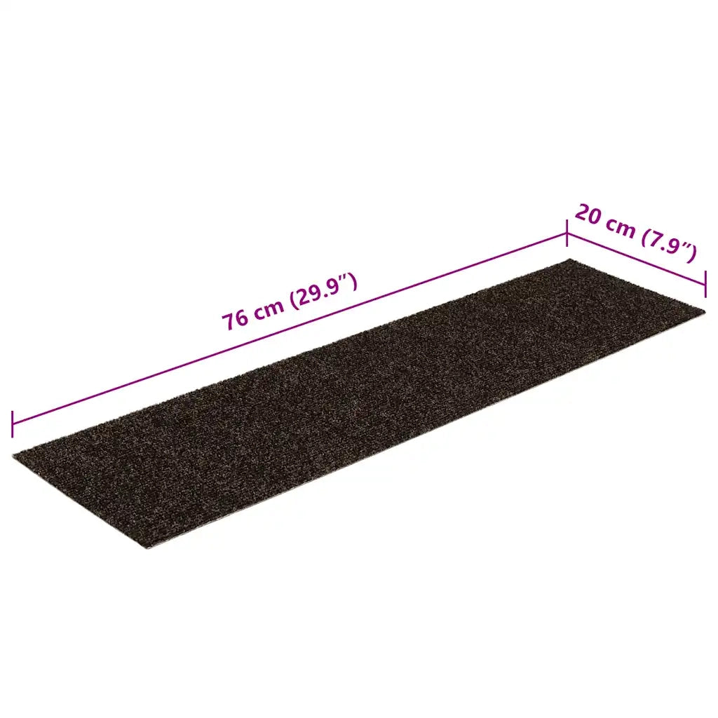 vidaXL Tappetini per scale autoadesivi 30 pz 76x20 cm marrone scuro rettangolari