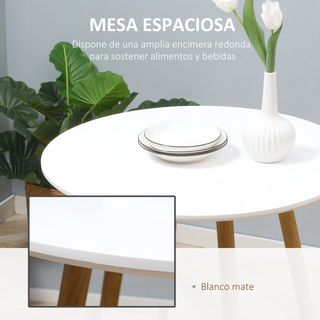 Tavolo da pranzo rotondo per 2 persone ¨C zephmum ¨C bianco, metallo, ?72x75 cm