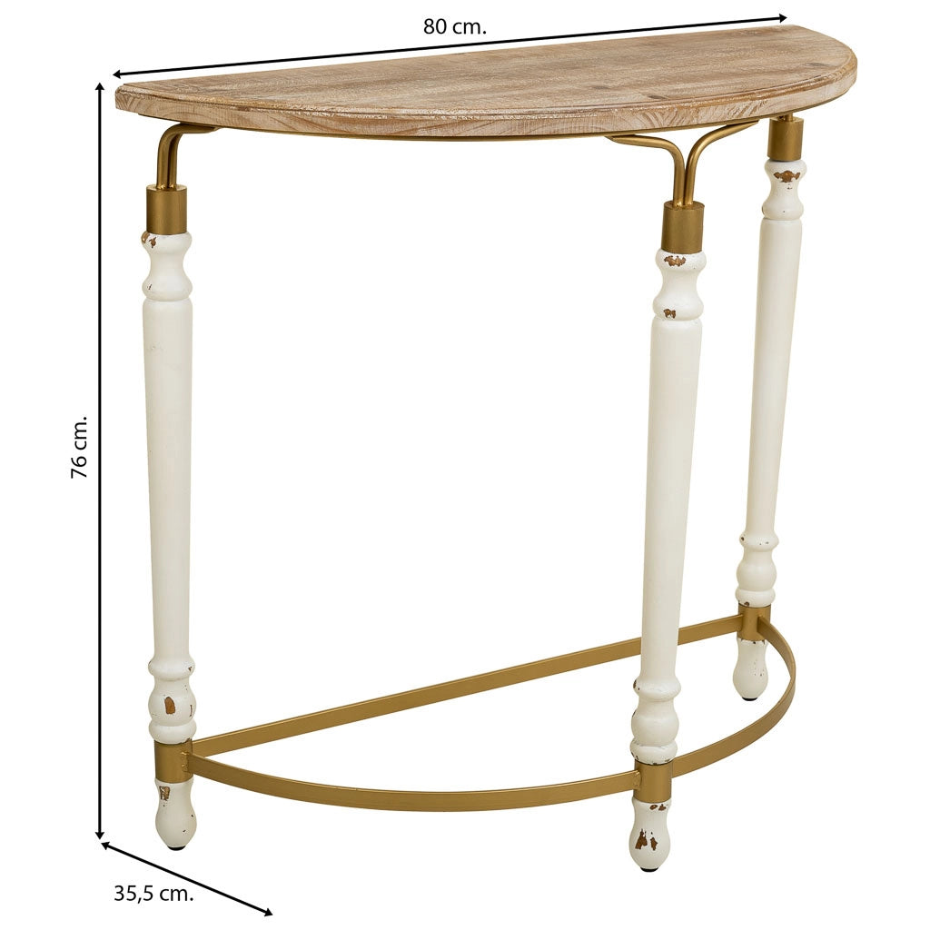 Mobile da ingresso in legno e metallo marrone 80x35,5x76