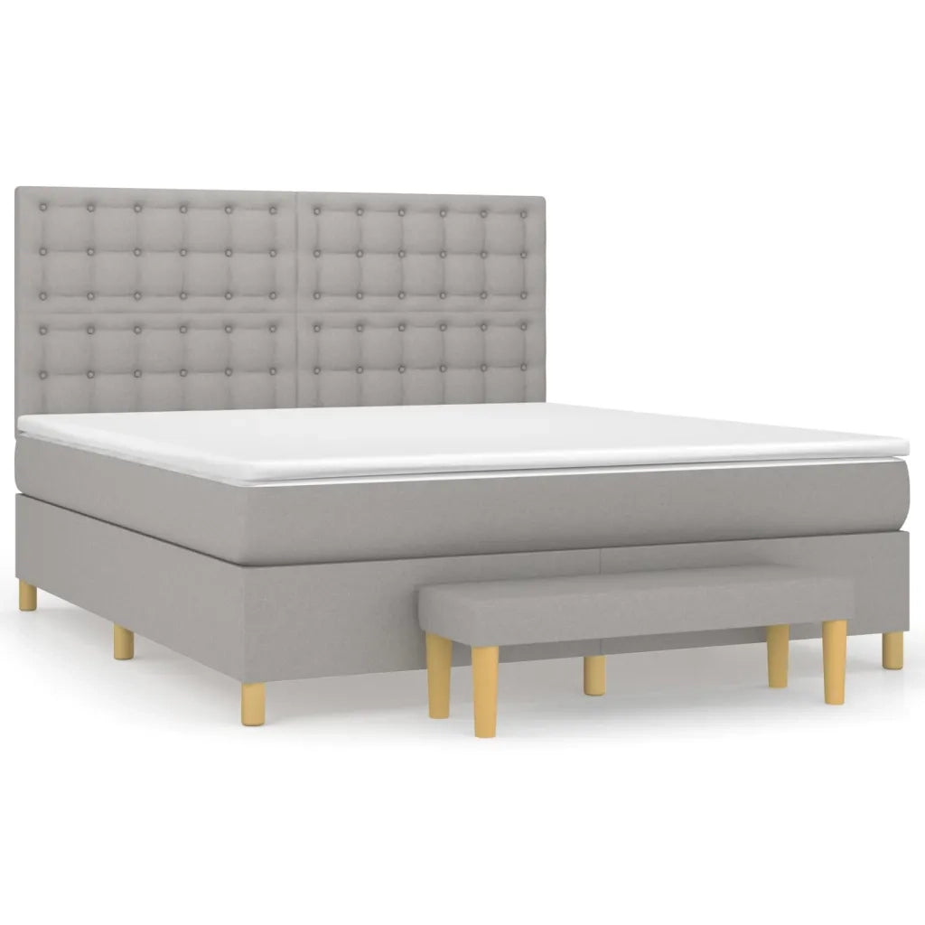 Giroletto a Molle con Materasso Grigio Chiaro160x200 cm Tessuto cod mxl 57904