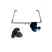 Trade Shop - Occhiali Occhialini Monocolo Lente Ingrandimento 20x X Con Luce Led -