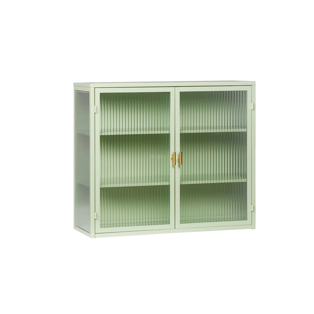 Armadio a Muro 2 Ante in Vetro con Ripiani ¨C MINIMAL ¨C Verde