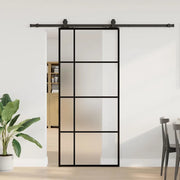 Porta Scorrevole con Ferramenta Nera 90x205 cm in Vetro ESG 3375951