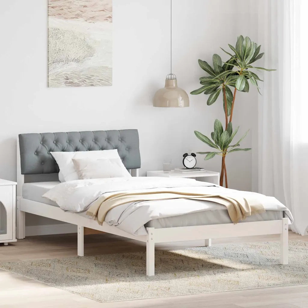 Struttura del Letto Bianco e grigio chiaro 100 x 200 cm
