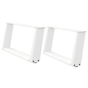 Set di 2 gambe per tavolino da caffè a forma di U 60 x 30 cm design moderno e stabile con piedini livellatori acciaio bianco 02_0057034