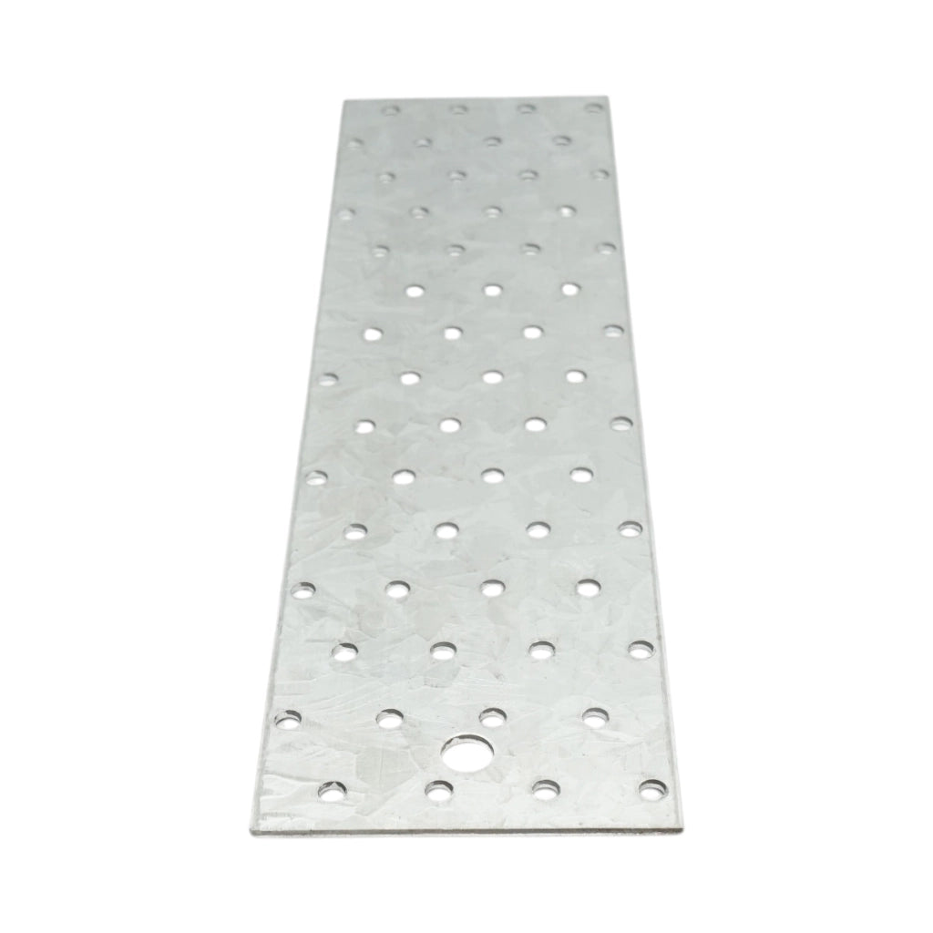 Piastra forata 80x300mm, spessore 2mm, acciaio zincato