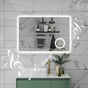 AICA Specchio da bagno  60 x 80 cm, dimmerabile, Blue tooth, Funzione Memoria, antiappannamento, 3 colori, Magnificatore