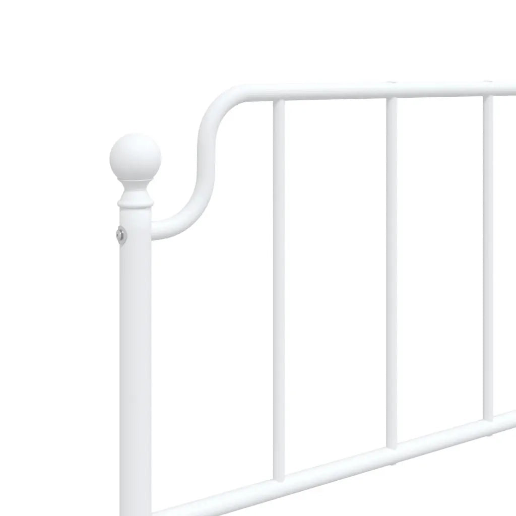 Giroletto con Testiera e Pediera Metallo Bianco 107x203 cm 373950