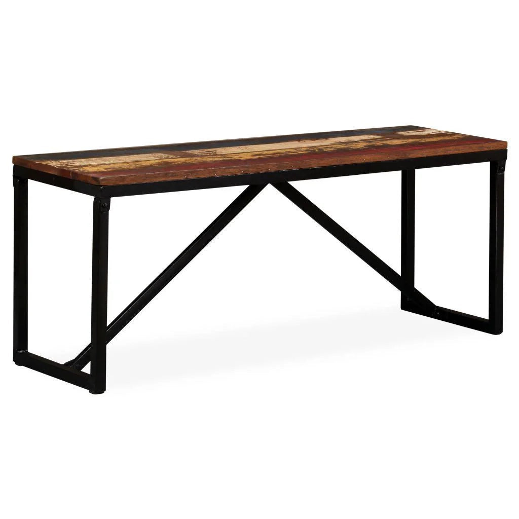 Panca/pouf/sgabello/panca mobile 110 cm in legno massello di recupero 3002127