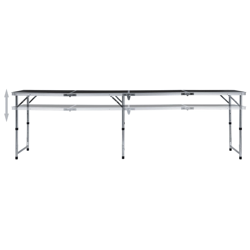 Tavolo da Campeggio Pieghevole in Alluminio Grigio 240x60 cm CFW9858378