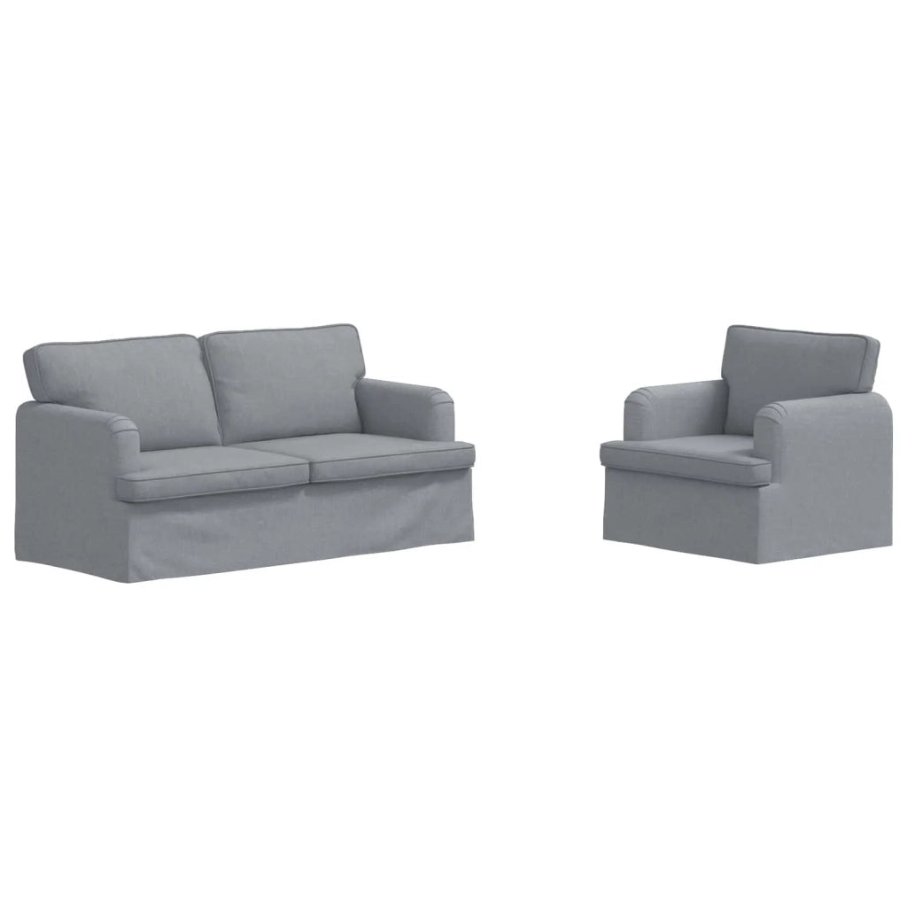 Divano 2 pcs Grigio chiaro 162 x 80 x 85 cm Tessuto